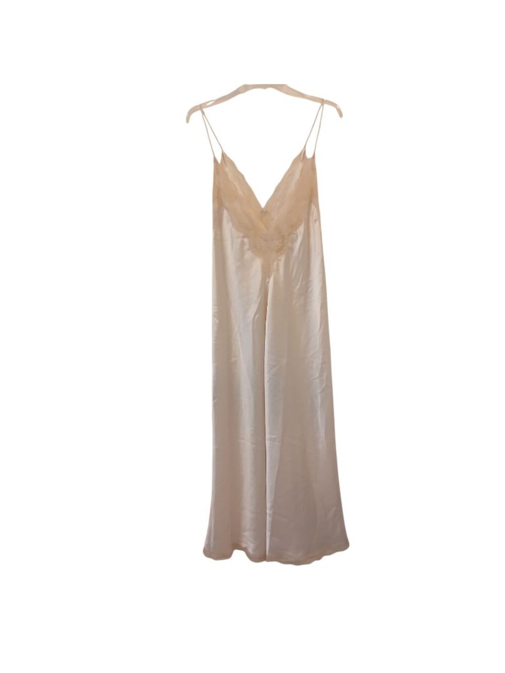 Vintage Linda Retro Satin & Lace Ivory Nightgown Medium M/M Sexy Romantic #D-50